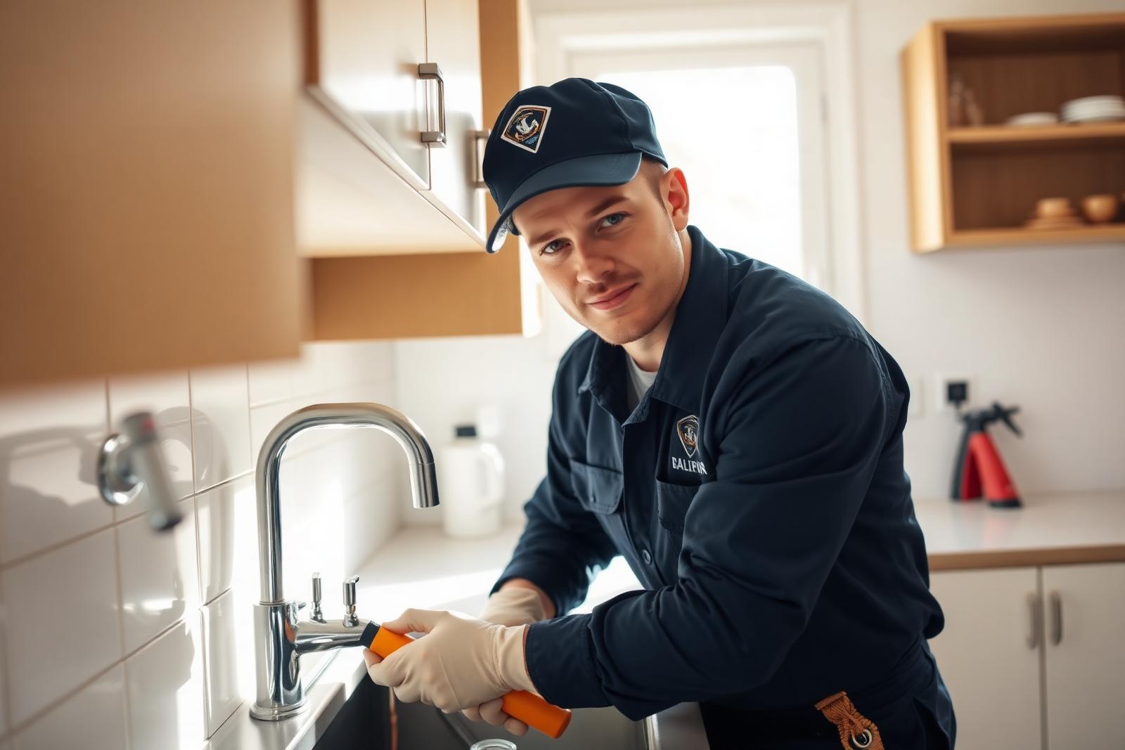 2 Guys Plumbing technician working on residential pipework